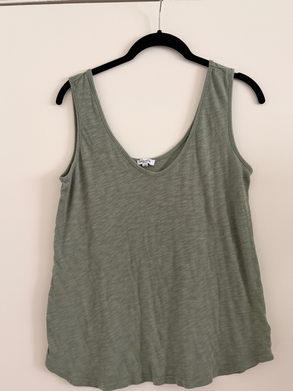 Sage Green Tank Top by Splendid Modal Cotton Small Medium Casual Scoop Neck